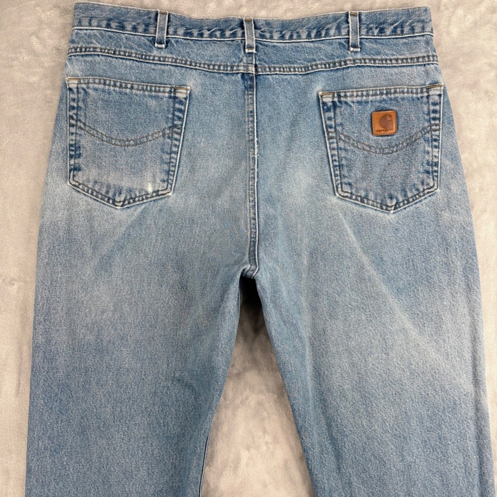 Carhartt Jeans Mens 40x30 (Fits 37x28.5) Blue Traditional Fit Straight Leg Work - Picture 12 of 15